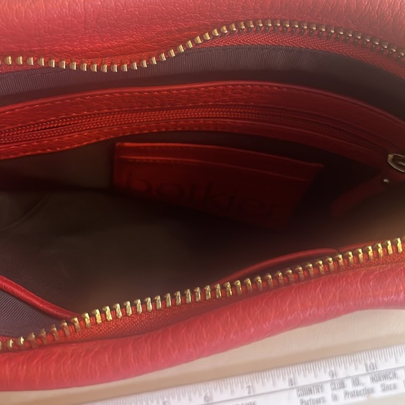 Botkier red leather Handbag soft zip top and chain strap - Picture 4 of 5